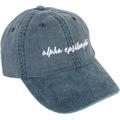 Alpha Epsilon Phi (N) Sorority Baseball Hat Cap Cursive Name Font A E Phi (Midnight Blue)