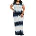 UKAP Women's Summer Maxi Dress Casual Plus Size Short Sleeve Long Dress Casual Round Neck Plus Size Beach Holiday Dresses