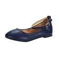 Dream Pairs Kids Girls Mary Jane Shoes Ankle Strap Flat Shoes Casual Dress Wedding Shoes Sole-Fina-K Navy Size 8