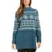 Style & Co Women's Fair Isle Tunic Sweater Green Size Large