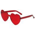 Jocestyle Vintage Love Sunglasses One Piece Adult Clear UV Protection Eyewear (Red)
