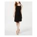 MSK Womens Black Sleeveless Square Neck Knee Length Wrap Dress Cocktail Dress Size PL