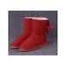 UKAP Snow Boots For Women Warm Mid Tube Round Toe Boots With Bowknot Non-slip Big Cold Weather Boots, Gift