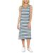 Matty M Ladiesâ€™ Side-Slit Tank Dress (Stripe Denim, XL)