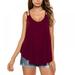 Forzero Womens Camisole Tops Tees Tank Ladies Cami Tops Soft Satin Sexy V Neck Crop Top Elegant