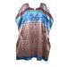 Mogul Women Pink,Blue Caftan Tunic Dress Recycled Silk Sari Printed Resort Wear Beach Cover Up Housedress Holiday Kaftan 2XL