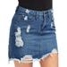 Women's High Waist Denim Skirt Holiday Summer Slim Casual Ripped Jean Mini Dress