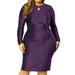 Agnes Orinda Women's Plus Size Glitter Keyhole Cocktail Party Dress