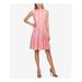 TOMMY HILFIGER Womens Pink Lace Paisley Two Tone Sleeveless Jewel Neck Above The Knee A-Line Dress Size: 12