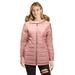 Hat and Beyond Womens Puffer Jacket Cold Control Mid-Length with Detachable Hood