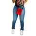 Sexy Dance Women Casual Trouser Jeans Hight Waist Slim Fit Denim Trousers Pants Ladies Skinny Denim Trousers Pants Casual Wash Jeans