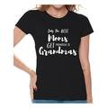 Christmas Gifts for Mommy - Only the Best Moms Get Promoted to Grandmas Shirt - Granny Women T-Shirt - Best Grandma Tee for Her Merry Xmas Shirts