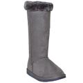 Womens Mid Calf Boots Fur Cuff Trimming Casual Pull on Shoes Purple Gray Size 8.5