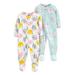 Child of Mine by Carter's Baby & Toddler Girls Microfleece Blanket Sleeper Footed Pajamas, 2-Pack (9M-5T)