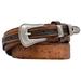 3D Belt D2204-40 1.37 in. Mens Vintage Ostrich Print Fashion Ranger Belt, Brown - Size 40