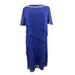 SLNY Womens Plus Embellished Tiered Cocktail Dress Blue 14W