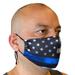 Blue Police Flag, Washable, Reusable Face Mask for Men , Women