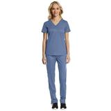 Maevn EON Sport Comfy Multi Pocket V-Neck Scrub Top & Comfy Full Elastic Waistband Scrub Pant Set [XS - 3XL]