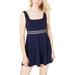 Teeze Me Womens Juniors Sleeveless Striped Mini Dress