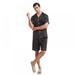 ZDMATHE Men's Short Sleeve Short Pants Pajamas Sets Summer Solid Color Home Sleepwear Causal Loose Ice Silk Lapel Nightwear