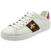 Gucci Women's Bee New Ace Sneaker White Ankle-High Leather - 11 M