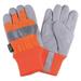 CONDOR 4NHF5 Leather Palm Gloves,Hi-Vis Orange,M,PR