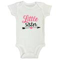 Funny Girls Kids Toddler Shirt - Cute Onesie â€œLittle Sisterâ€� Funny Threadz Kids 18 Months Long, White