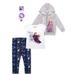 Disney Frozen 2 Anna Elsa Toddler Girl Hoodie, T-shirt, Leggings & Hairties, 4pc Outfit Set