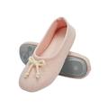 Women's Cotton Memory Foam Ballerina Slippers with Bow Soft Rubber Sole Ballet Flats Shoes Indoor Outdoor House Slippers for Women