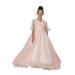 Cinderella Couture Little Girls Pink Floral Long Flower Girl Dress