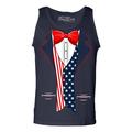 Shop4Ever Men's 4th of July USA Tuxedo American Flag Costume Graphic Tank Top
