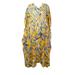 Mogul Women Mustard Yellow Maxi Caftan Dress Printed Beach Bikini Cover Up Resort Wear Summer Holiday Dresses One Size