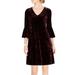 Womens Dress Petite Velvet V-Neck Shift 8P