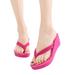 Tuscom Women's Solid Color Non-Slip Feet Flip-Flops High-Heeled Wedges Beach Sandals