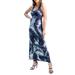 24/7 Comfort Apparel Women's Tie Dye Fitted Razorback Maxi Dress