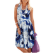 Styleword Womens Summer Casual T Shirt Dresses Beach Cover up Floral Pleated Tank Dress