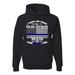 Wild Bobby, Thank and Honor Police Officers Blue Line American Flag, Americana / American Pride, Unisex Graphic Hoodie Sweatshirt, Black, Large