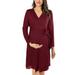 Women's Maternity Robe 3 in 1 Labor/Delivery/Nursing Hospital Gown Soft Maternity Sleepwear Nursing Loungewear for Breastfeeding