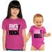Nursery Decals and More, Big Sister Little Sister Matching Outfits, Big Brother Christmas Shirt, Big Sisters Rock/Little Sisters Roll, Big Sibling 14/16 / Lil Sibling (6-12M) 6M
