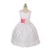 Chic Baby White Coral Sash Flower Special Occasion Dress Girls 4-12