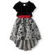 Wonder Nation Flocked Floral Holiday Dress With Velvet Shrug, 2-Piece Set (Little Girls & Big Girls)