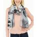 Calvin Klein Women's Ombre Floral Watercolor Scarf, Gray, One Size