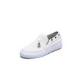 Rotosw Women's Denim Canvas Shoes Round Toe Slip On Flat Platform Casual Shoes Solid Color