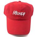 Disney Adult Red Mickey Mouse Written Baseball Cap Hat