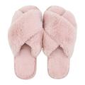 AUPERTO Women Slippers, Plush Fuzzy Upper, Memory Foam Insole Pink 36-37