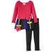 Little Girls: Newborn Fuchsia Corduroy Legging Set with Pieced Skirt 3-6 months