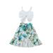 Yejaeka Girls' Tie Front Floral Crop Top Maxi Skirt Set 2 Piece Outfit Dress