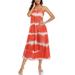 Sexy Dance Women Casual Loose Summer Dresses Tie Dye Gradient Holiday Party Fashion Maxi Dresses Backless Sexy Swing Dress for Lady