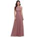 Ever-Pretty Women's Floral Lace Empire Waist Long Wedding Guest Dress 00128 Orchid US10