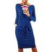 Womens Short Sleeve Party Bodycon Sheath Belted Dress With Pockets